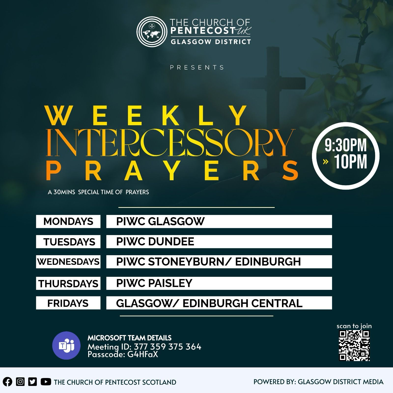 Weekly Intercessory Prayers